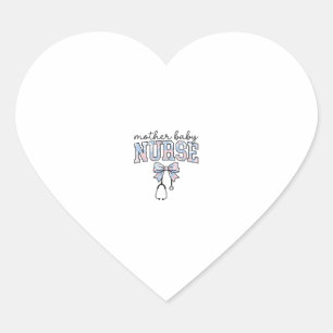 Sticker Cœur Infirmière Mère Bébé Chemise à nœud floral Design_