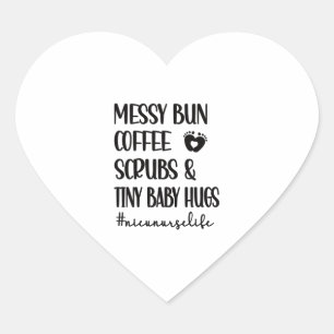 Sticker Cœur Infirmière NICU Unité de soins intensifs néonatals