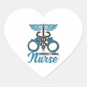 Sticker Cœur Infirmière pénitentiaire (Devant)