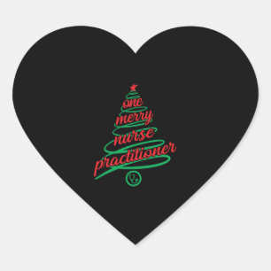 Sticker Cœur infirmière praticienne de Noël, une joyeuse