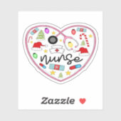 Sticker Coeur infirmière, T-shirt surdimensionné Halloween (Feuille)