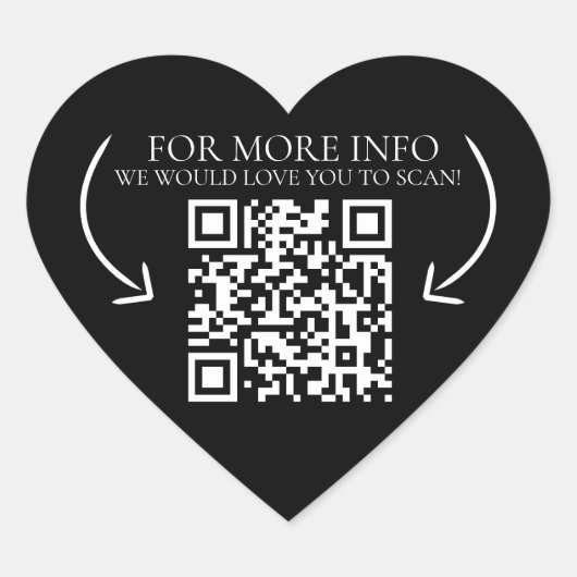Sticker Cœur Information d'affaires site marketing code QR (Devant)