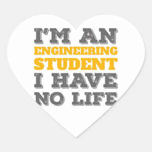 Sticker Cœur Ingénierie Je suis une étudiante en ingénierie san