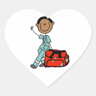 Sticker Cœur Inhalothérapeute masculin ou technicien d'urgence