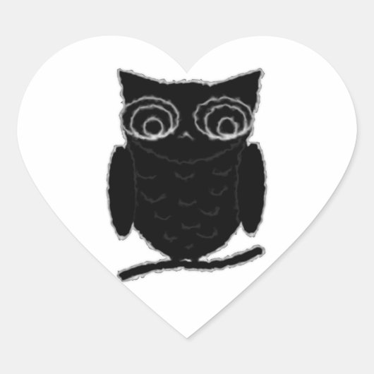 Sticker Cœur Inkblot Owl (Devant)