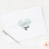 Sticker Cœur Inséparable victorien bleu Damask Heart Leaf Tree (Enveloppe)