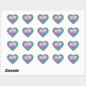 Sticker Cœur Inséparables (Feuille)