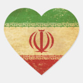 Sticker Cœur Iran - Drapeau Vintage (Devant)