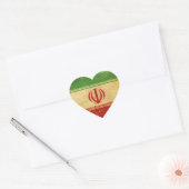 Sticker Cœur Iran - Drapeau Vintage (Enveloppe)