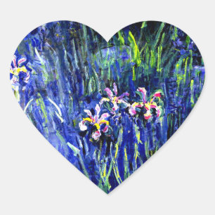 Sticker Cœur Irises, célèbre peinture florale de Claude Monet