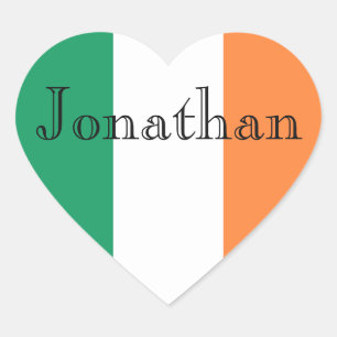 Sticker Cœur Irish Flag Personnalisable Nom stkcnt