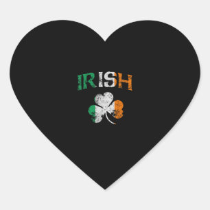 Sticker Cœur Irlande Shamrock Irlande Drapeau Jour de la Saint