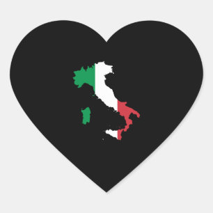 Sticker Cœur Italie dans les couleurs du drapeau