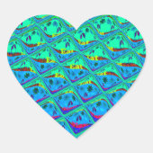 Sticker Cœur Italien bleu sirène Motif Art Imprimer (Devant)