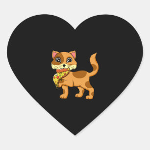 Sticker Cœur Italien Pizza Pie Amoureux des chats Chat Whispere