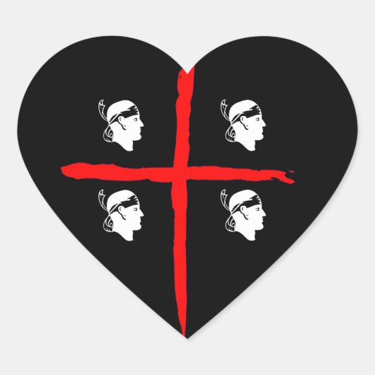 Sticker Cœur IV - Sardegna 4 Mori Black (Devant)