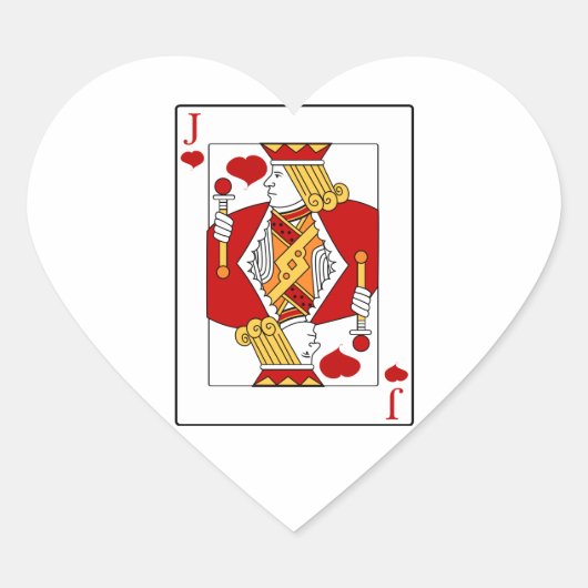 Sticker Cœur Jack of Hearts Carte de jeu (Devant)