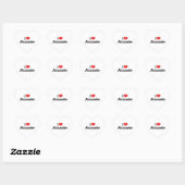 Sticker Cœur J'adore Alexander (Feuille)
