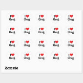 Sticker Cœur J'adore Greg (Feuille)