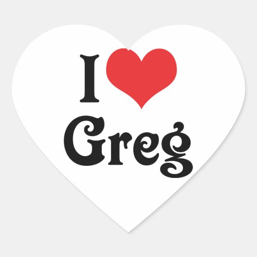Sticker Cœur J'adore Greg (Devant)