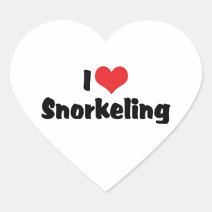 Sticker Cœur J'adore le snorkeling au cœur - Amoureux de poisso