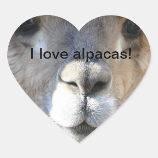 Sticker Cœur J'adore les alpacas !