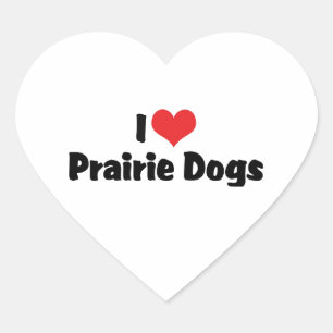 Sticker Cœur J'adore les chiens de prairie à cœur