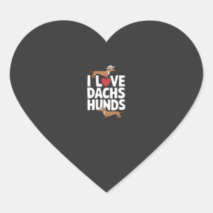 Sticker Cœur J'adore les dachshunds Graphique amusant pour les
