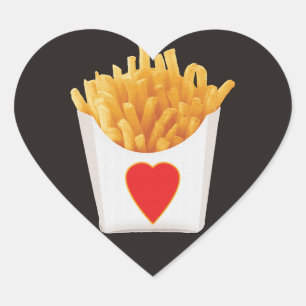 Sticker Cœur J'adore les frites