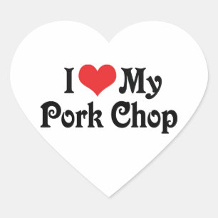 Sticker Cœur J'adore mon côtelette de porc