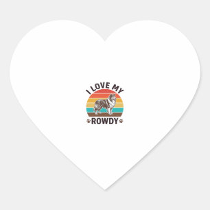 Sticker Cœur J'adore mon design de chien Colley vintage tapageu