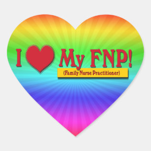 STICKER CŒUR J'ADORE MON PRATICIEN FNP VALENTINE FAMILY NURSE