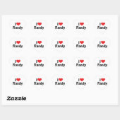 Sticker Cœur J'adore Randy (Feuille)