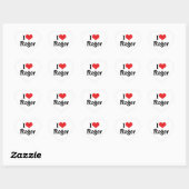 Sticker Cœur J'adore Roger (Feuille)