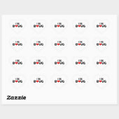 Sticker Cœur J'ai creg Doug (Feuille)