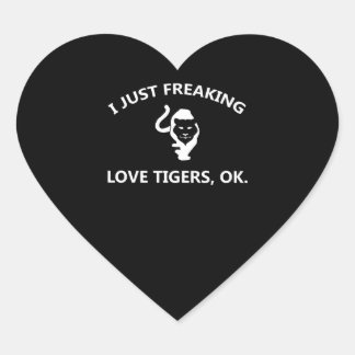 Sticker Cœur J'Ai Juste Frappé Les Tigres D'Amour Ok