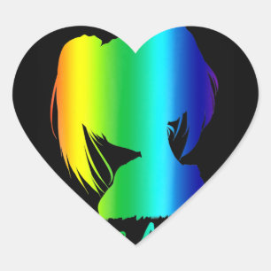 Sticker Cœur j'aime anime manga drôle cosplay