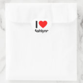 Sticker Cœur j'aime ashlynn (Sac)