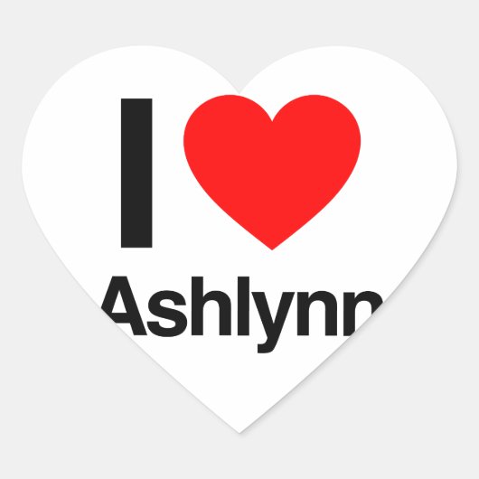Sticker Cœur j'aime ashlynn (Devant)