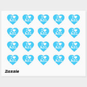 Sticker Cœur J'aime ASL (couleur) (Feuille)