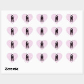 Sticker Cœur J'aime BATS - Faune - Nature - rose (Feuille)