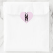 Sticker Cœur J'aime BATS - Faune - Nature - rose (Sac)