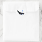 Sticker Cœur J'aime Bleu BALEINE - Amoureux des animaux - Faune (Sac)