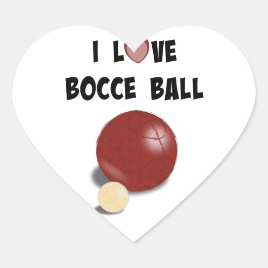 Sticker Cœur J'Aime Bocce Ball (Devant)