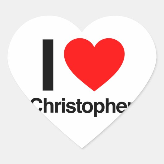 Sticker Cœur j'aime christopher (Devant)