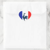 Sticker Cœur J'aime coq drapeau France (Sac)