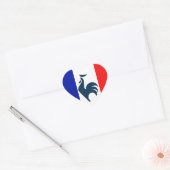 Sticker Cœur J'aime coq drapeau France (Enveloppe)