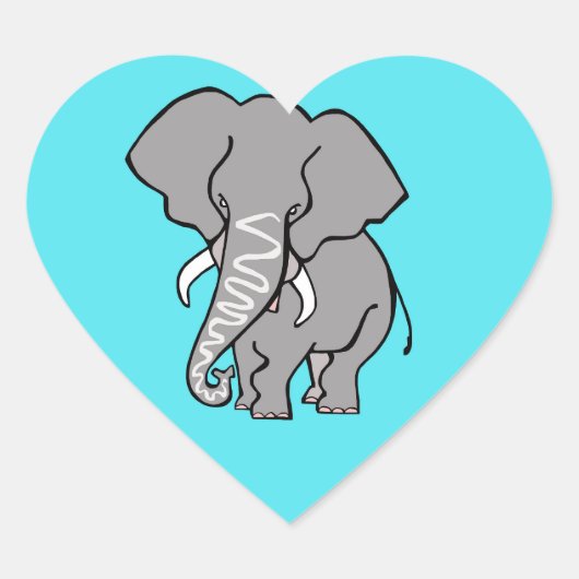 Sticker Cœur J'aime ELEPHANTS - Faune - Nature (Devant)