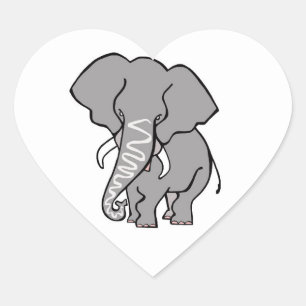 Sticker Cœur J'aime ELEPHANTS - Faune - Nature - Animal