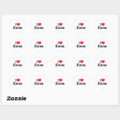 Sticker Cœur J'aime Emma (Feuille)